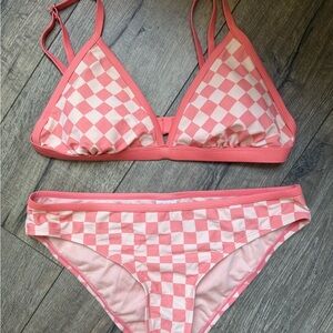 Kona Sol -Target - Pink Checkered Bikini Set